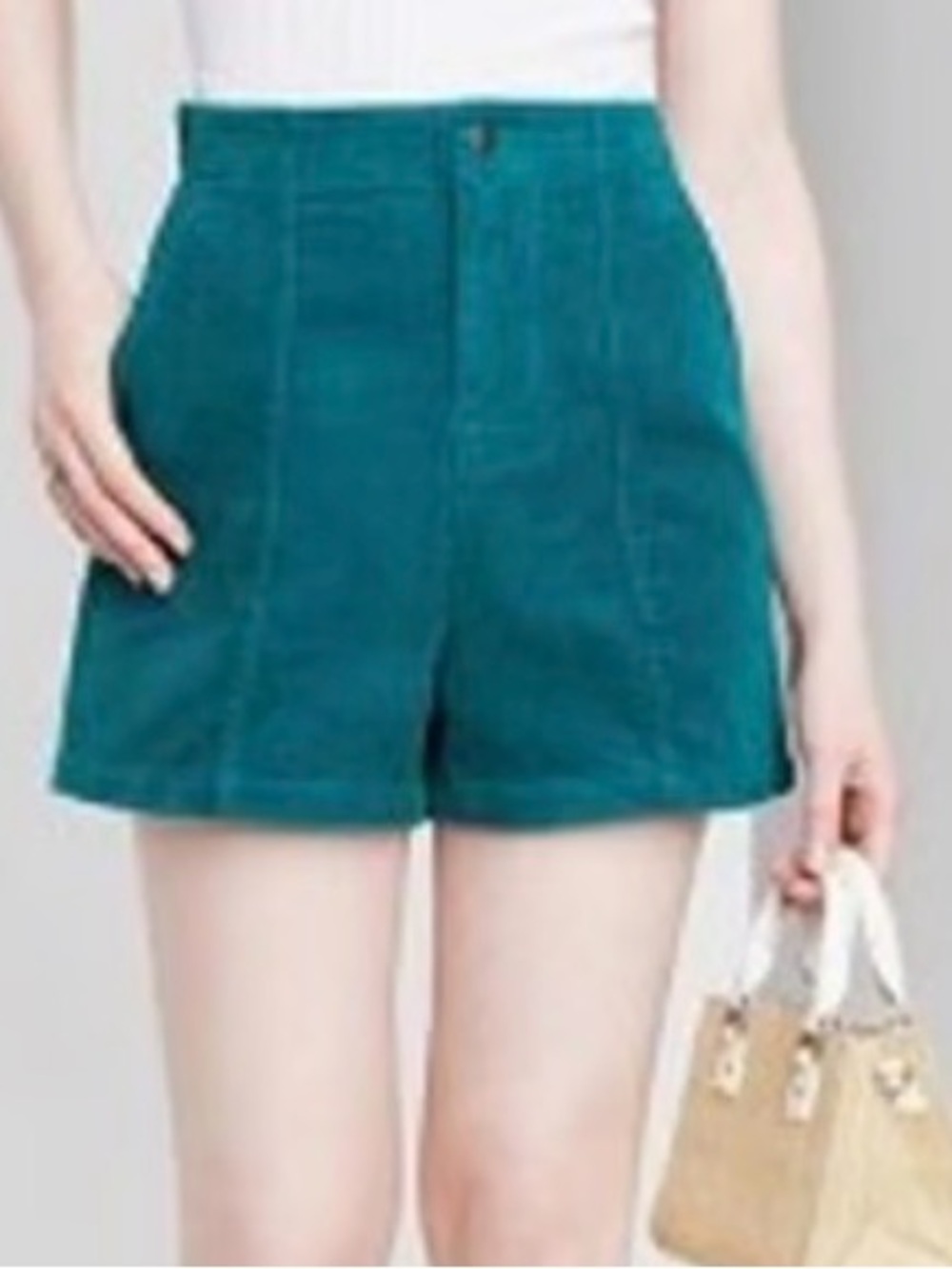 wild fable Teal High-Waist Corduroy Shorts